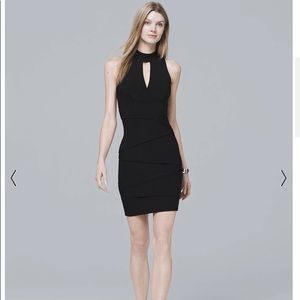 White House Black Market Mock Neck slimming dress